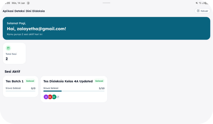 Teacher Screening Session Dashboard